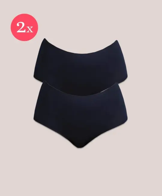 2x High Fit, Taillen Slip, Farbe Black