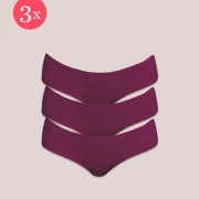 3x Shorty Fit klassisch, Farbe Bordeaux