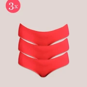 3x Shorty Fit klassisch, Farbe Scarlet Red