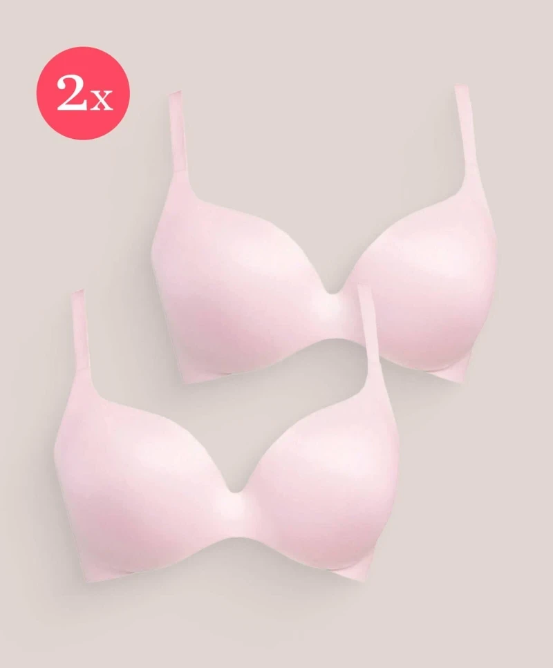 2x Royal Fit T-Shirt BH, Farbe Peach Pink