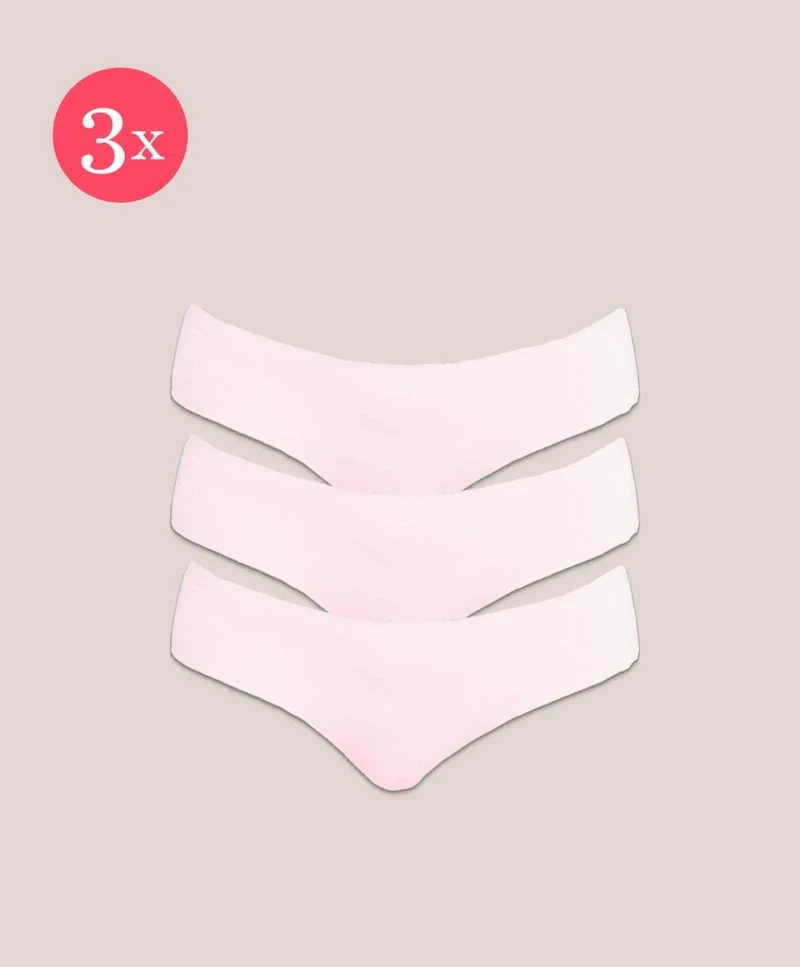 3x Shorty Fit klassisch, Farbe Peach Pink
