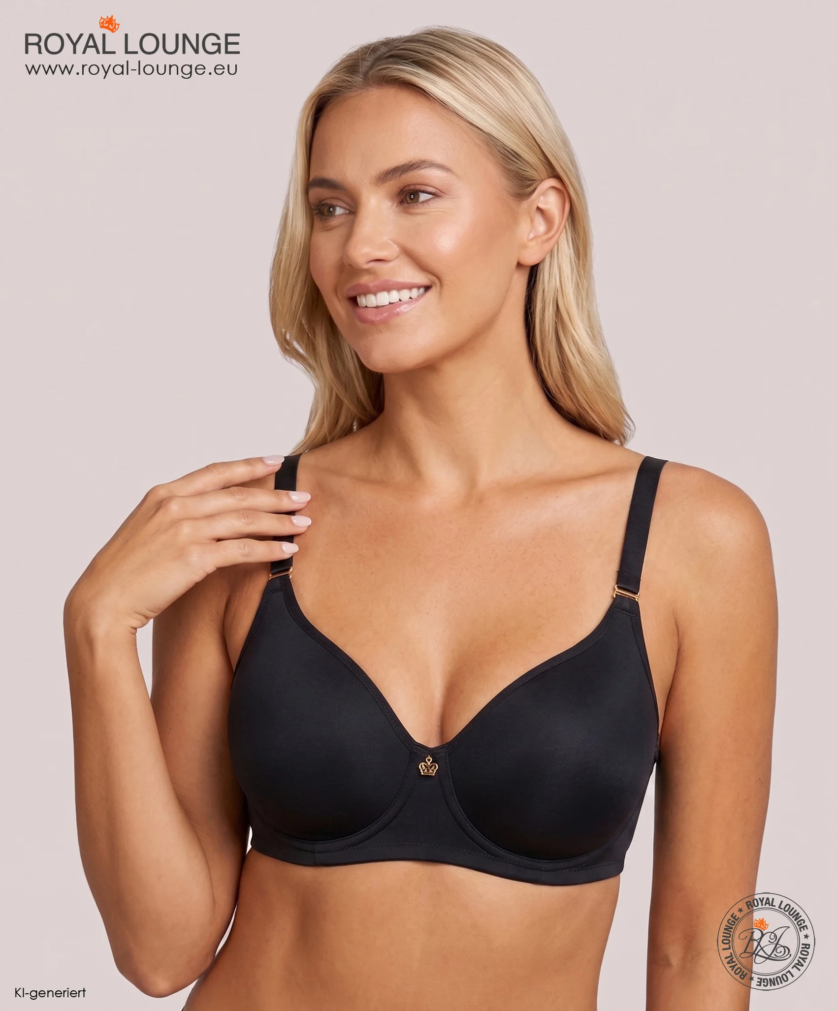 Royal Donna T-Shirt-BH, Farbe black